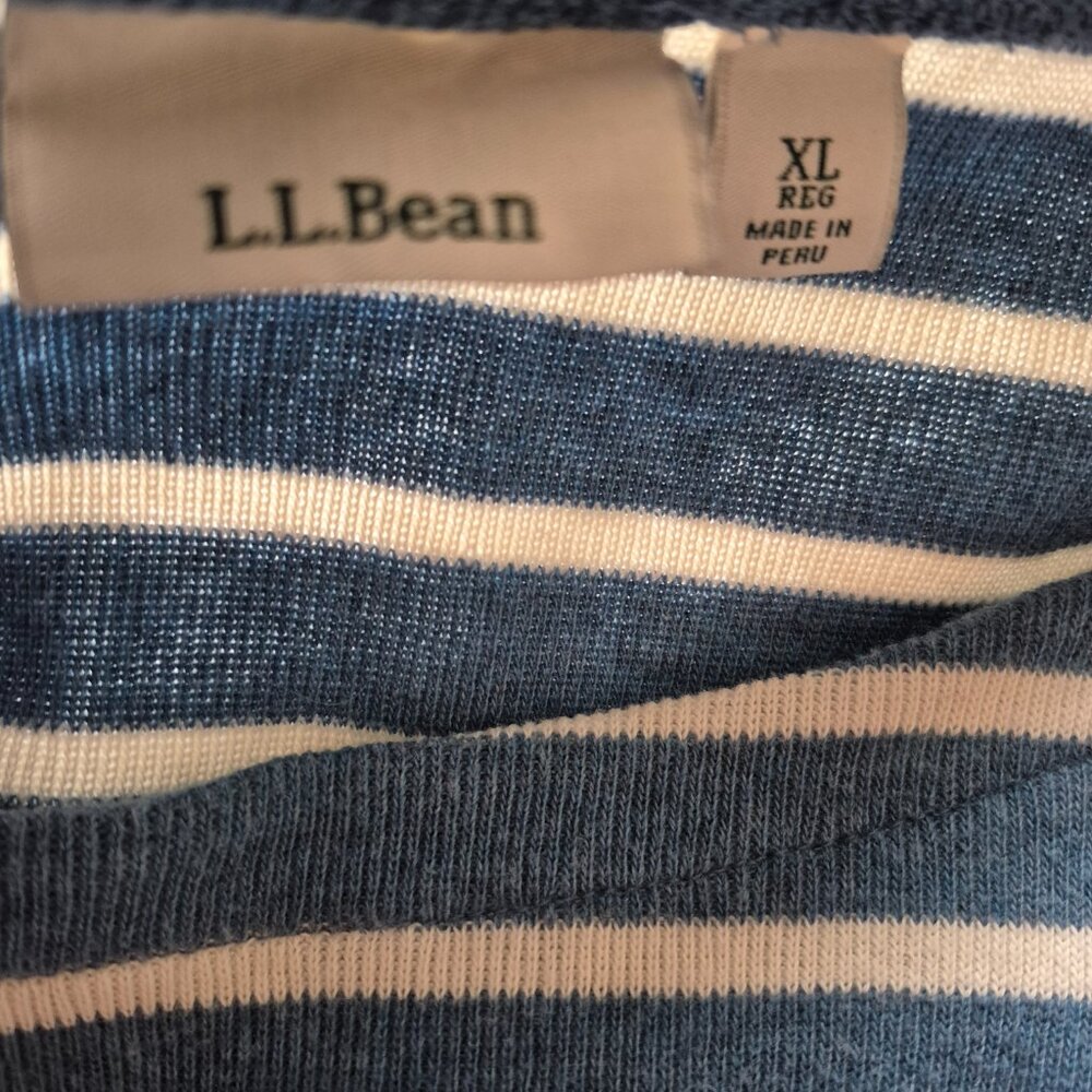 L.L. Bean Striped Top; Women's XL; 3/4 Sleeve; Boatneck Style; EUC; Cotton - Picture 3 of 3